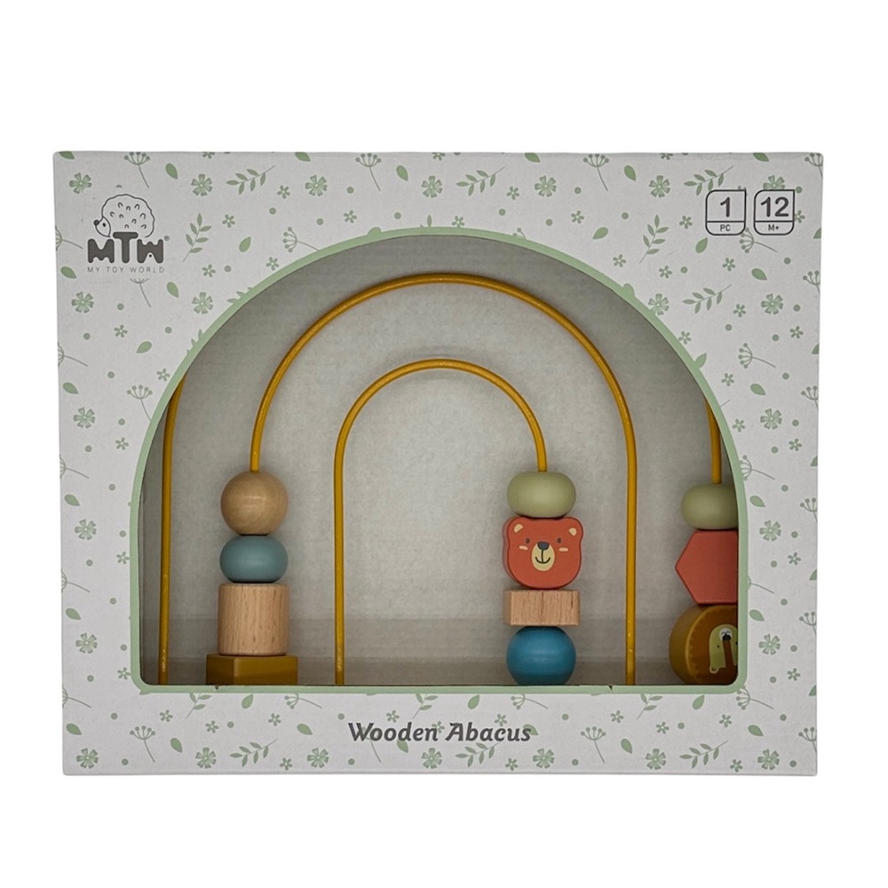 Montessori Wooden Abacus Toy | Bear & Lion Design | Educational Counting Beads
